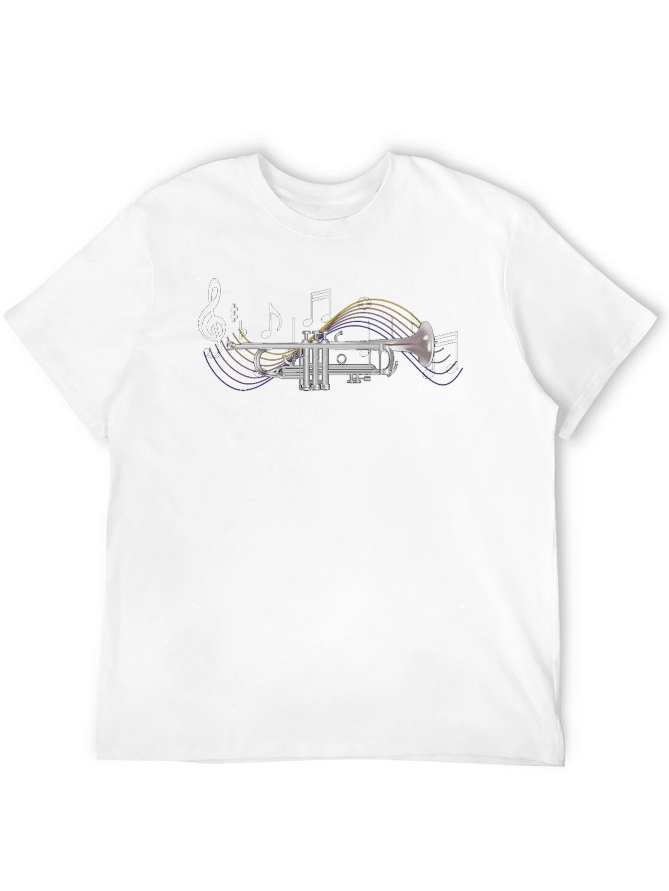 Trumpet & Music Notes Graphic T-Shirt