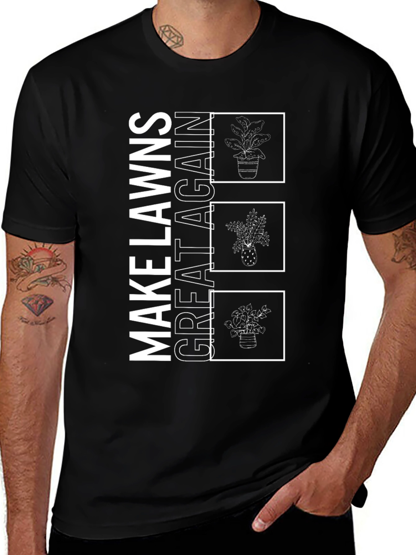 Make Lawns Great Again Graphic Tee - Black