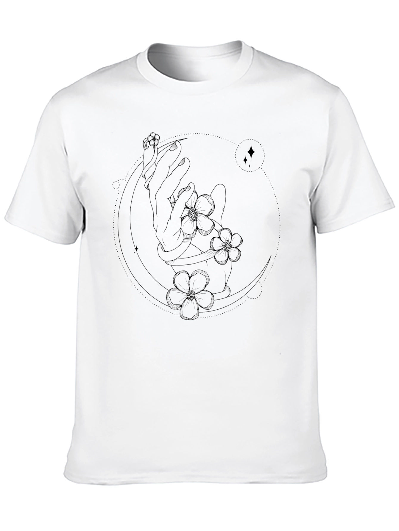 Mystic Moon Floral Hand Graphic Tee