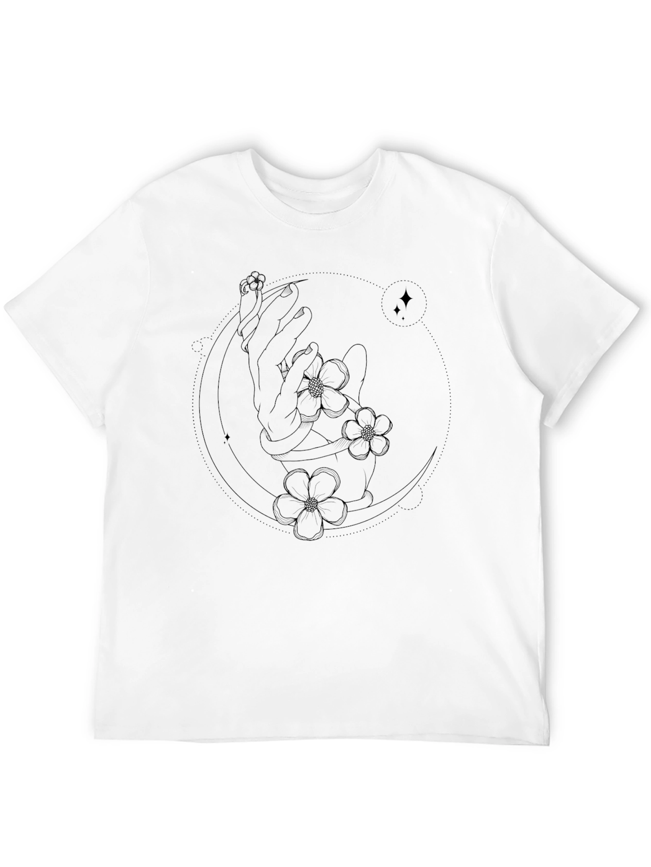 Mystic Moon Floral Hand Graphic Tee