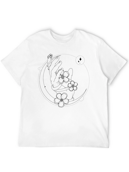 Mystic Moon Floral Hand Graphic Tee