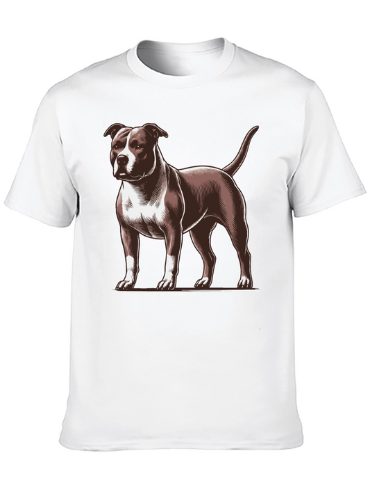 Pitbull Dog Graphic Print Mens Black T-Shirt