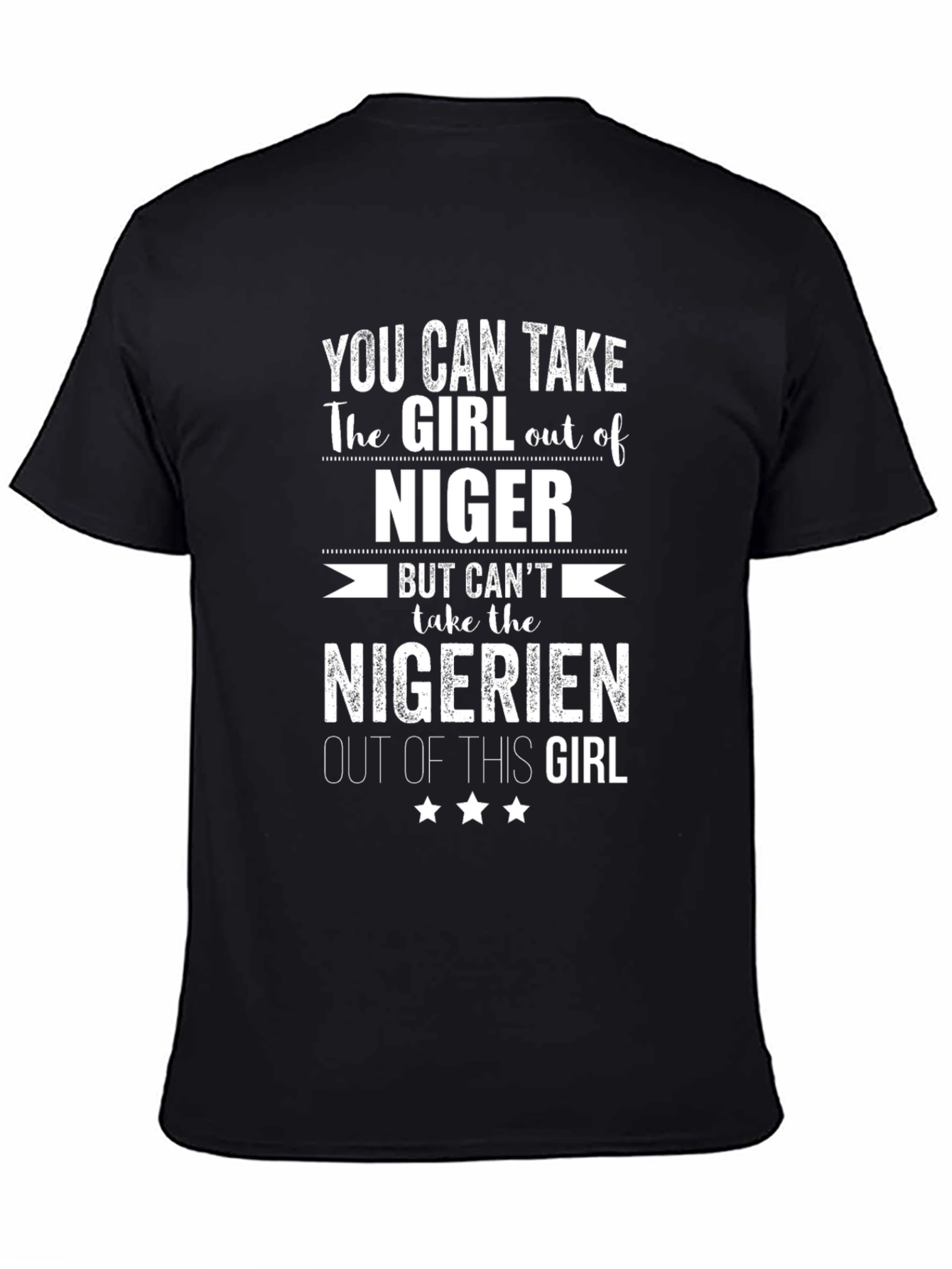Nigerien Girl T-Shirt - Black Cotton Novelty Tee