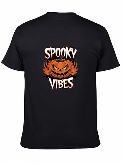 Spooky Vibes Halloween Pumpkin Graphic T-Shirt