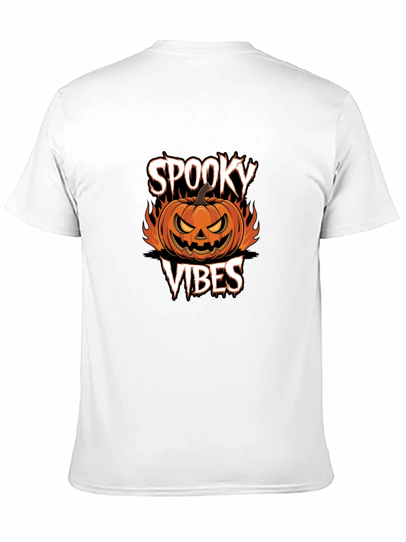 Spooky Vibes Halloween Pumpkin Graphic T-Shirt