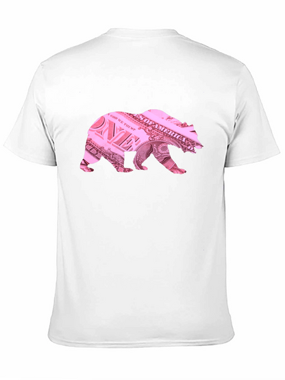 Bear Dollar Bill Graphic T-Shirt
