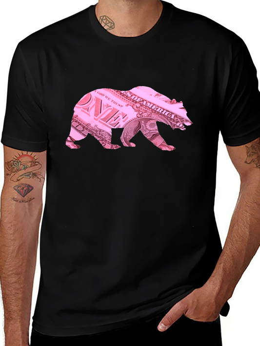 Bear Dollar Bill Graphic T-Shirt