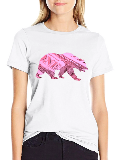 Bear Dollar Bill Graphic T-Shirt