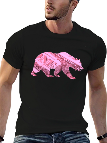 Bear Dollar Bill Graphic T-Shirt
