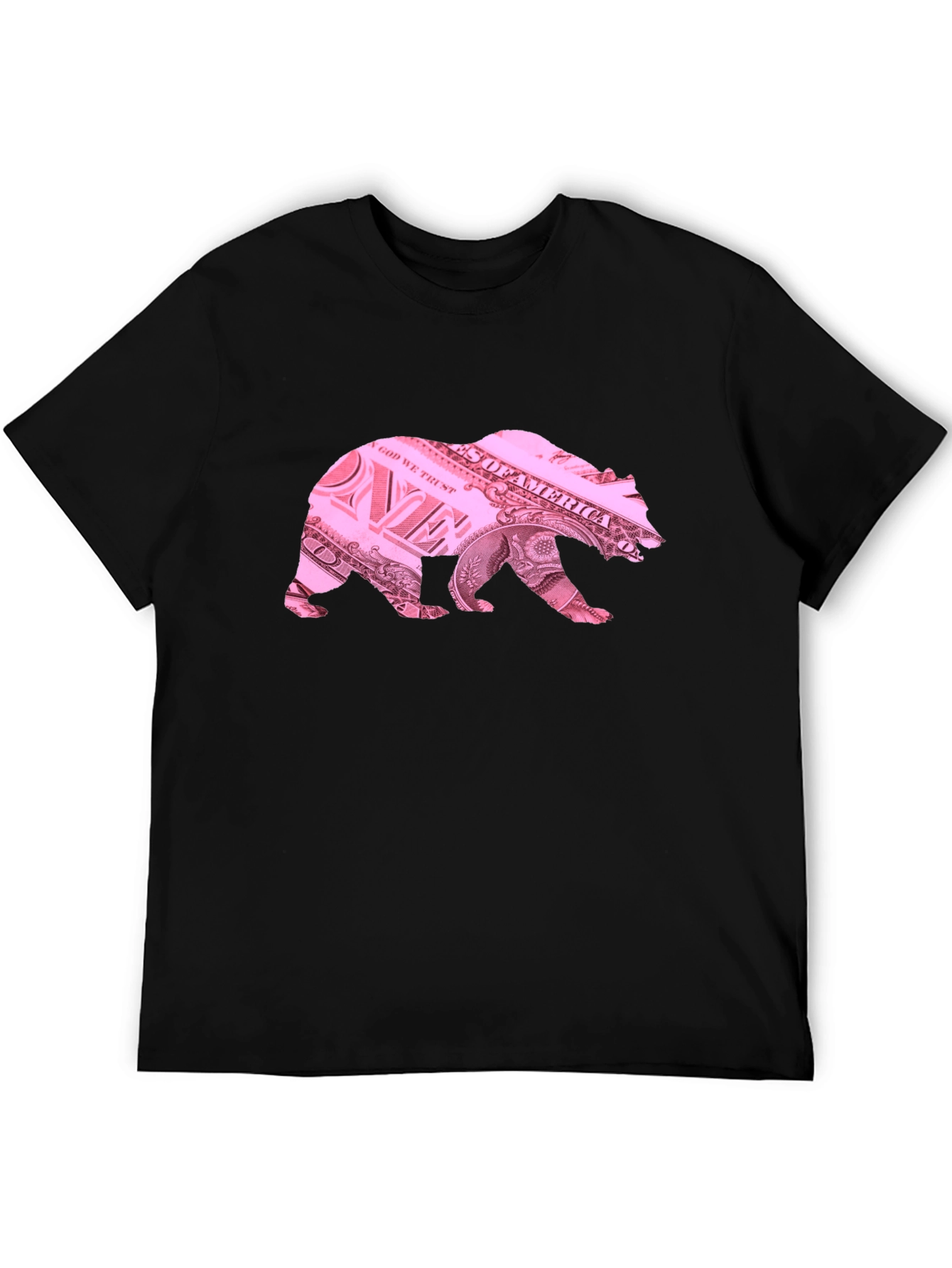 Bear Dollar Bill Graphic T-Shirt