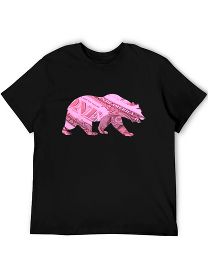 Bear Dollar Bill Graphic T-Shirt