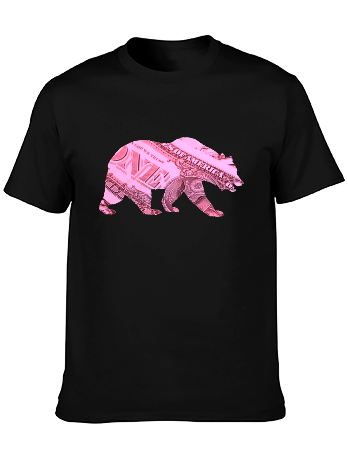 Bear Dollar Bill Graphic T-Shirt