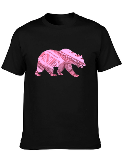 Bear Dollar Bill Graphic T-Shirt