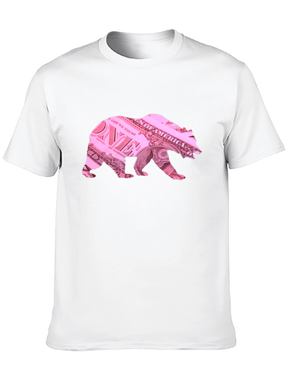 Bear Dollar Bill Graphic T-Shirt