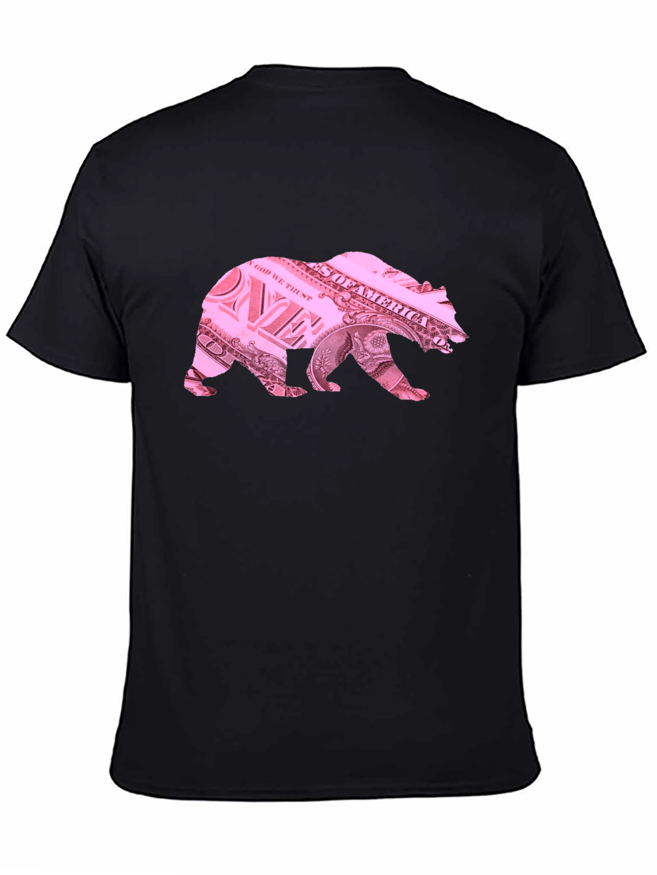Bear Dollar Bill Graphic T-Shirt