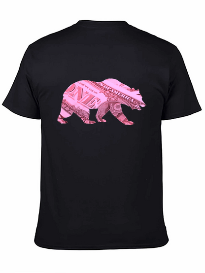 Bear Dollar Bill Graphic T-Shirt