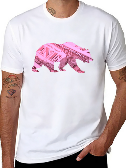 Bear Dollar Bill Graphic T-Shirt