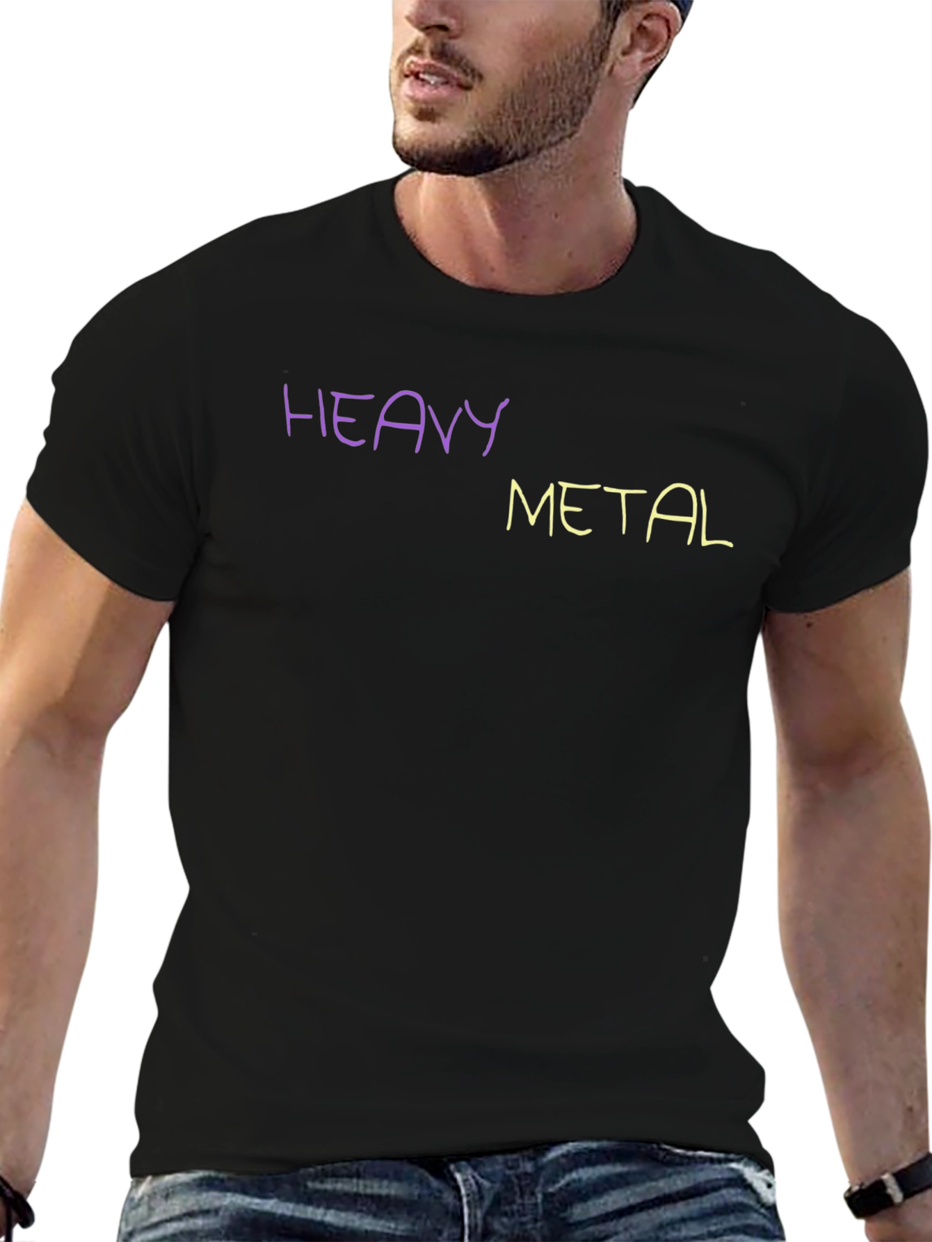 Heavy Metal T-Shirt Crew Neck Short Sleeve