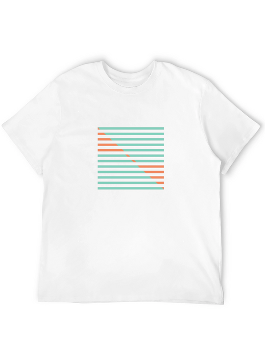 Modern Graphic Tee - Linear Design in Black