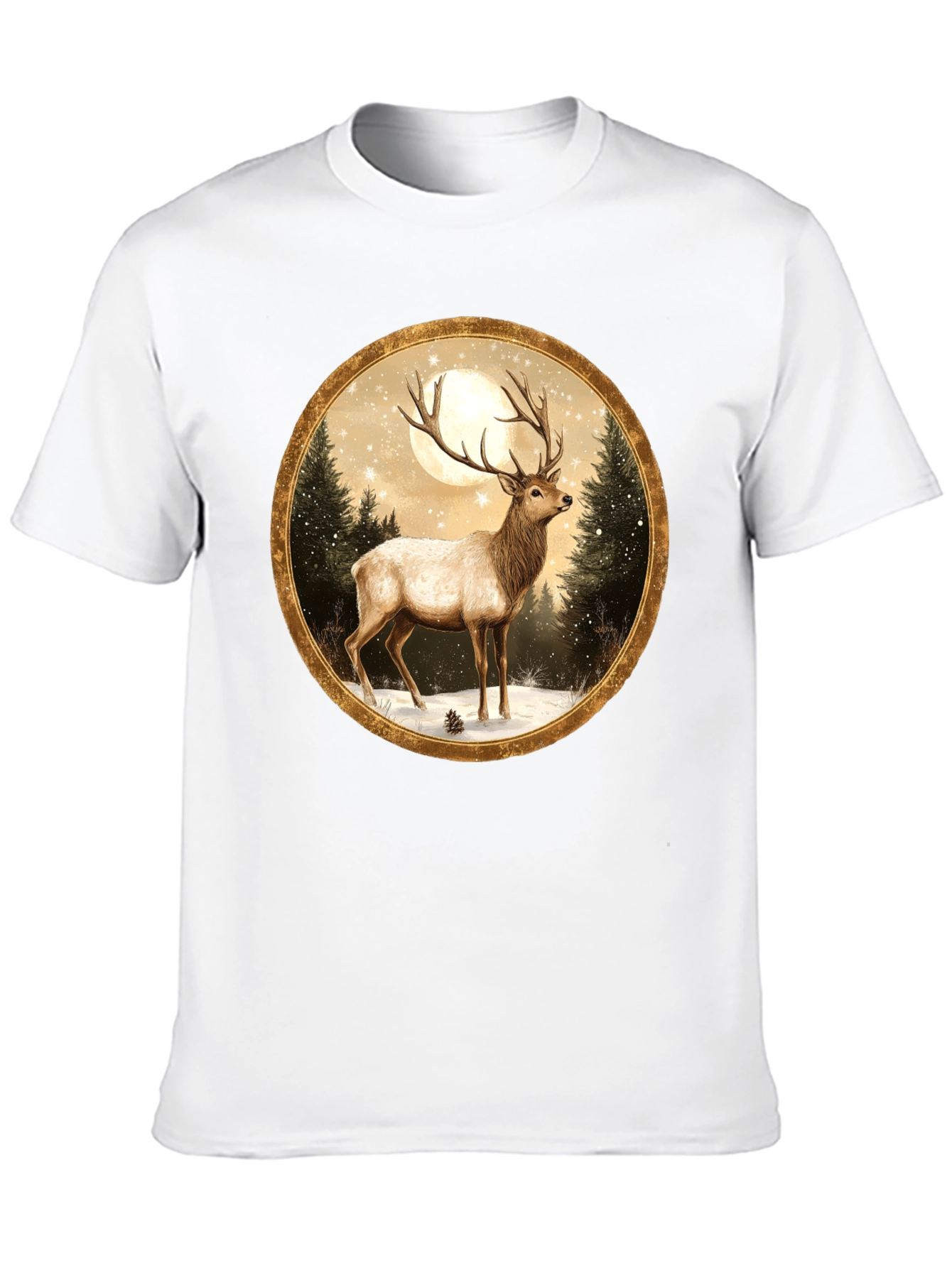 Elk Winter Scene Graphic Tee