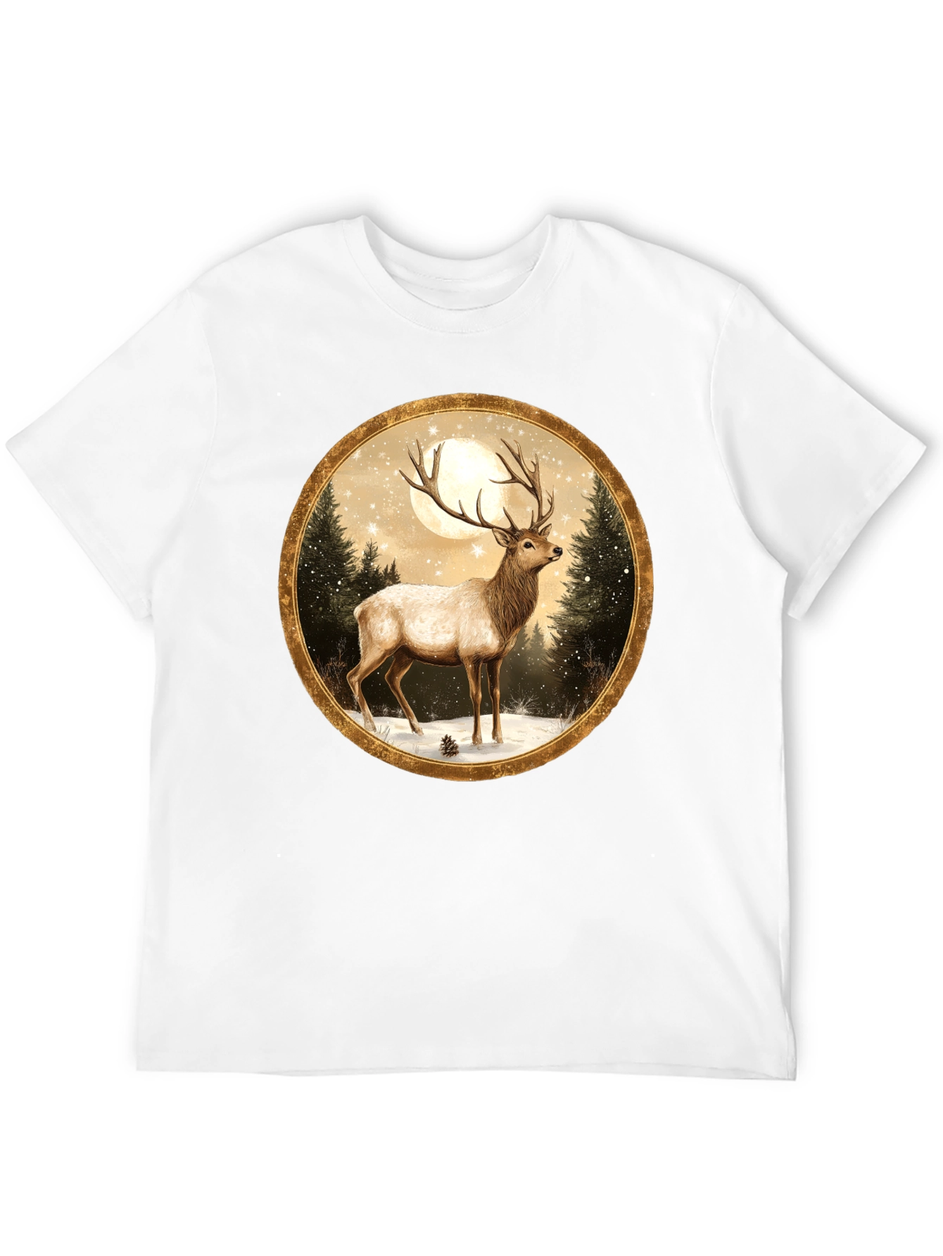 Elk Winter Scene Graphic Tee
