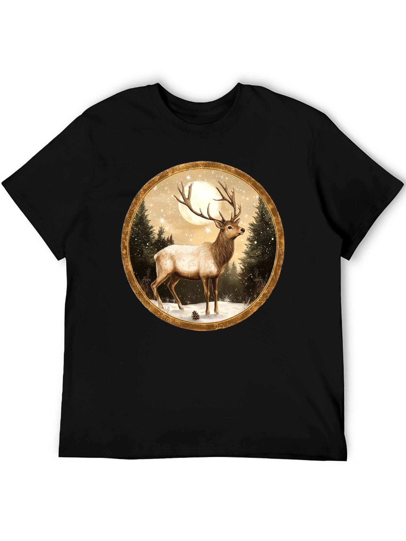 Elk Winter Scene Graphic Tee
