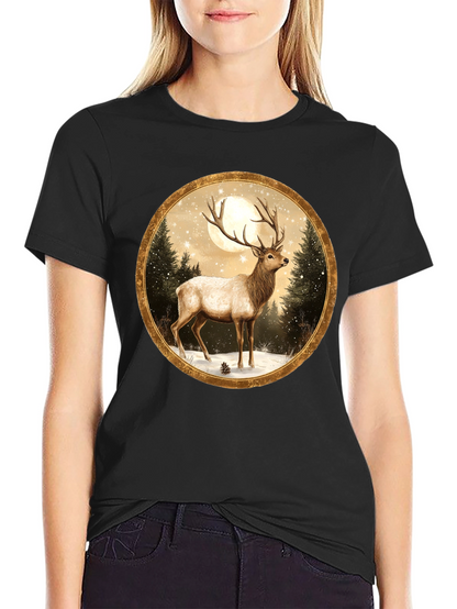 Elk Winter Scene Graphic Tee