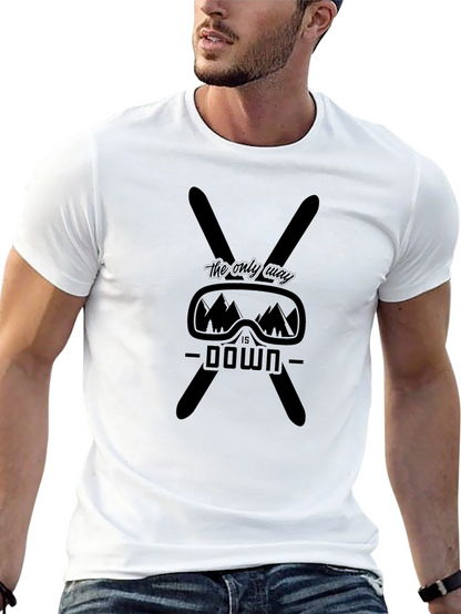 Skiing Graphic T-Shirt - The Only Way is Down