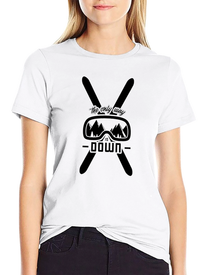 Skiing Graphic T-Shirt - The Only Way is Down