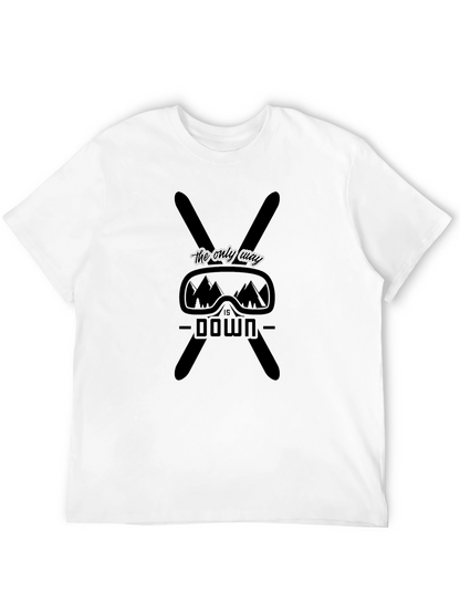 Skiing Graphic T-Shirt - The Only Way is Down