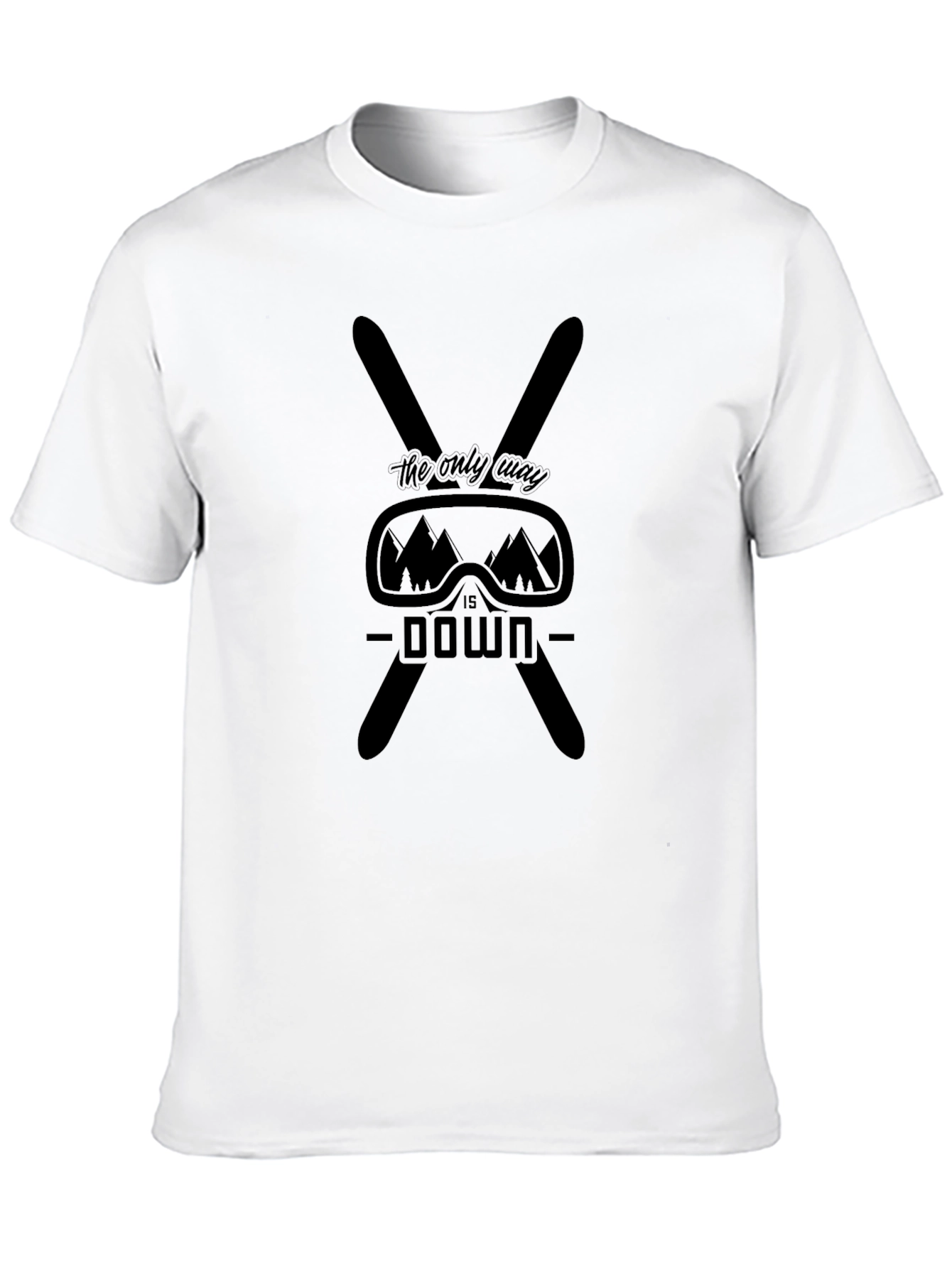 Skiing Graphic T-Shirt - The Only Way is Down