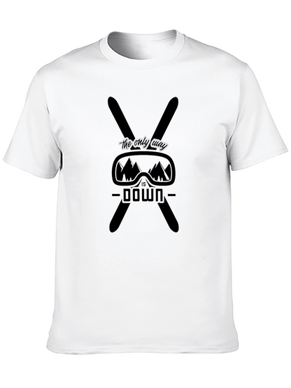 Skiing Graphic T-Shirt - The Only Way is Down