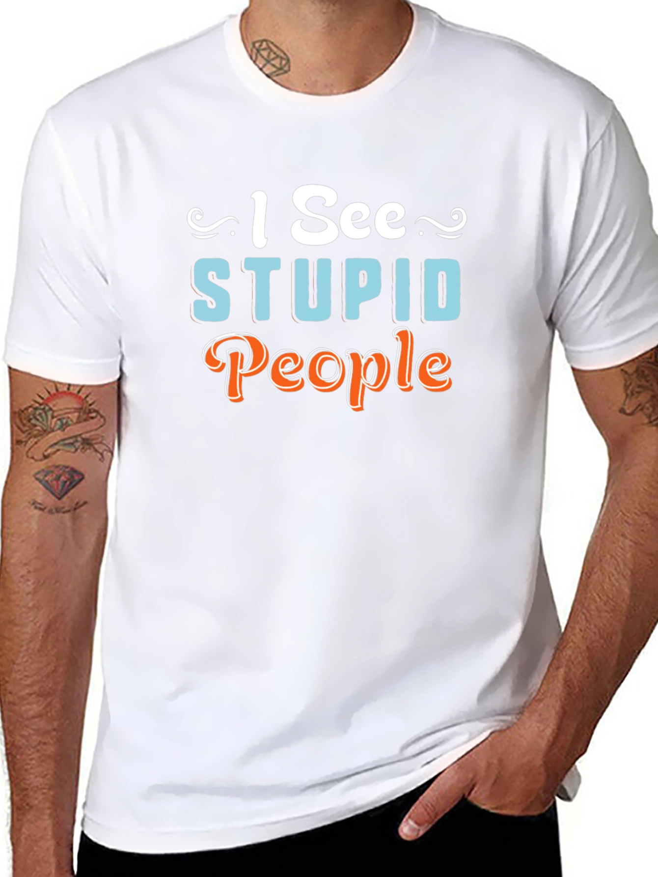 I See Stupid People Graphic Novelty T-Shirt