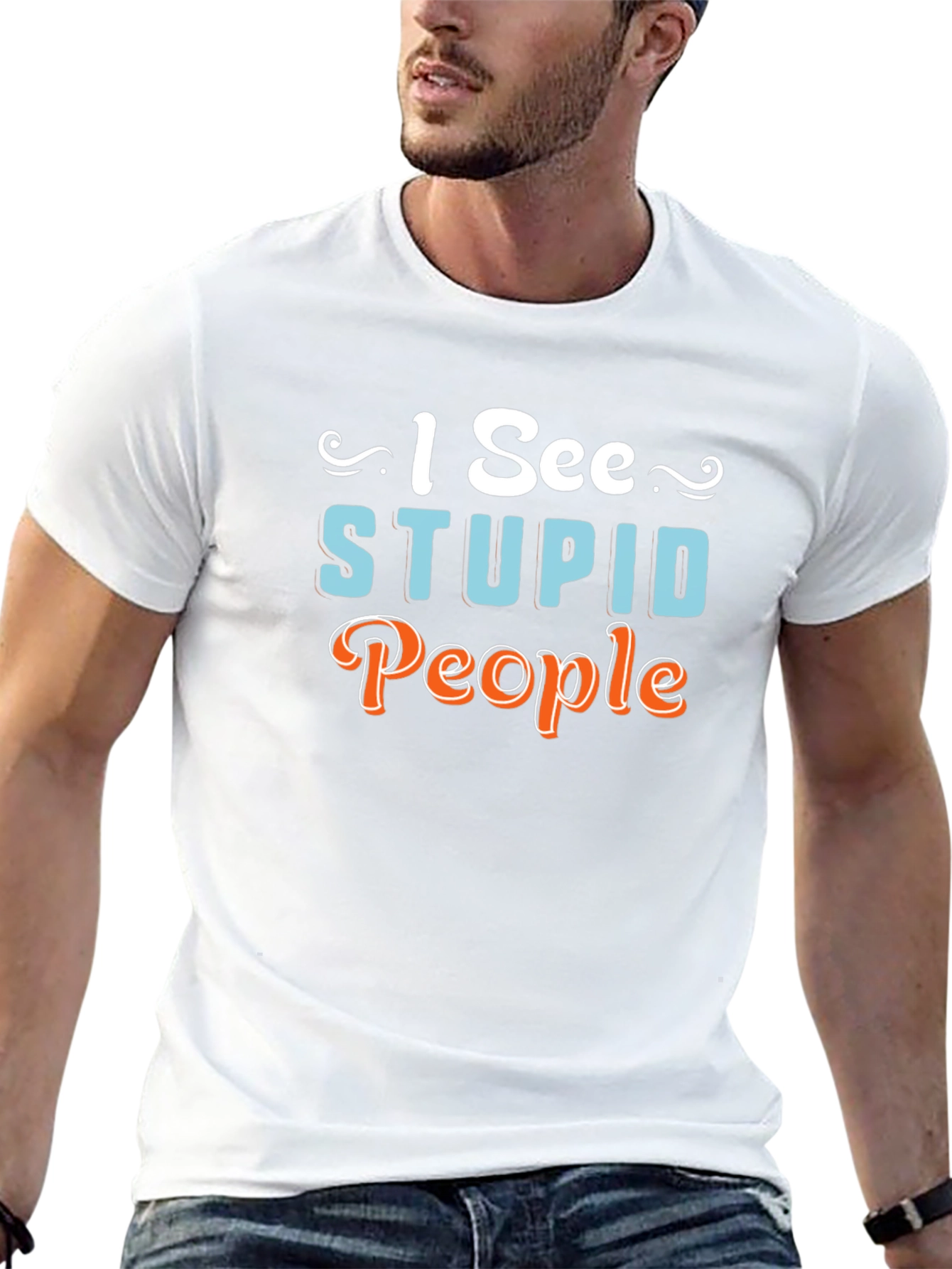 I See Stupid People Graphic Novelty T-Shirt