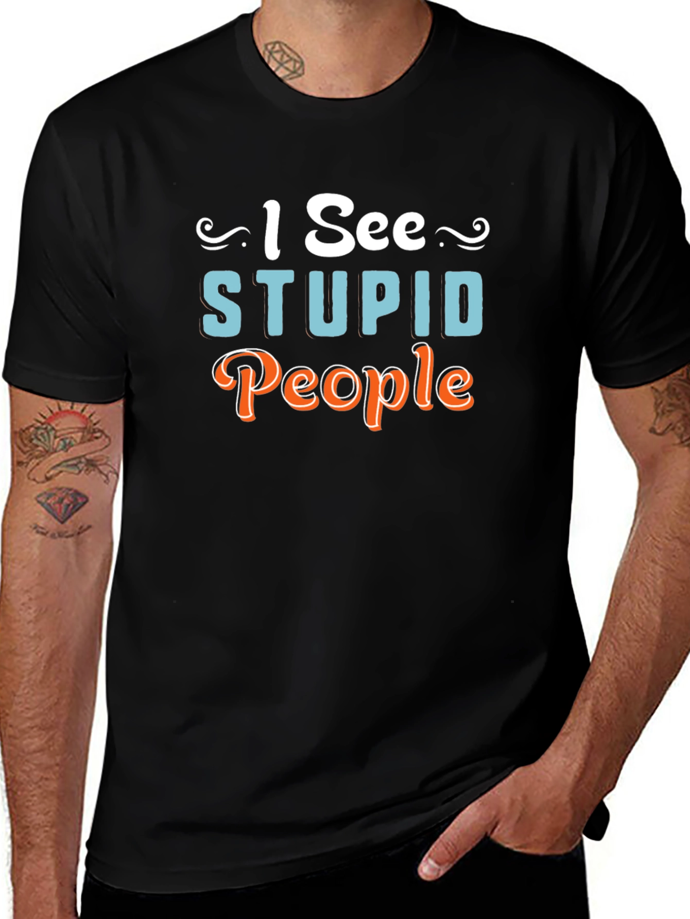 I See Stupid People Graphic Novelty T-Shirt
