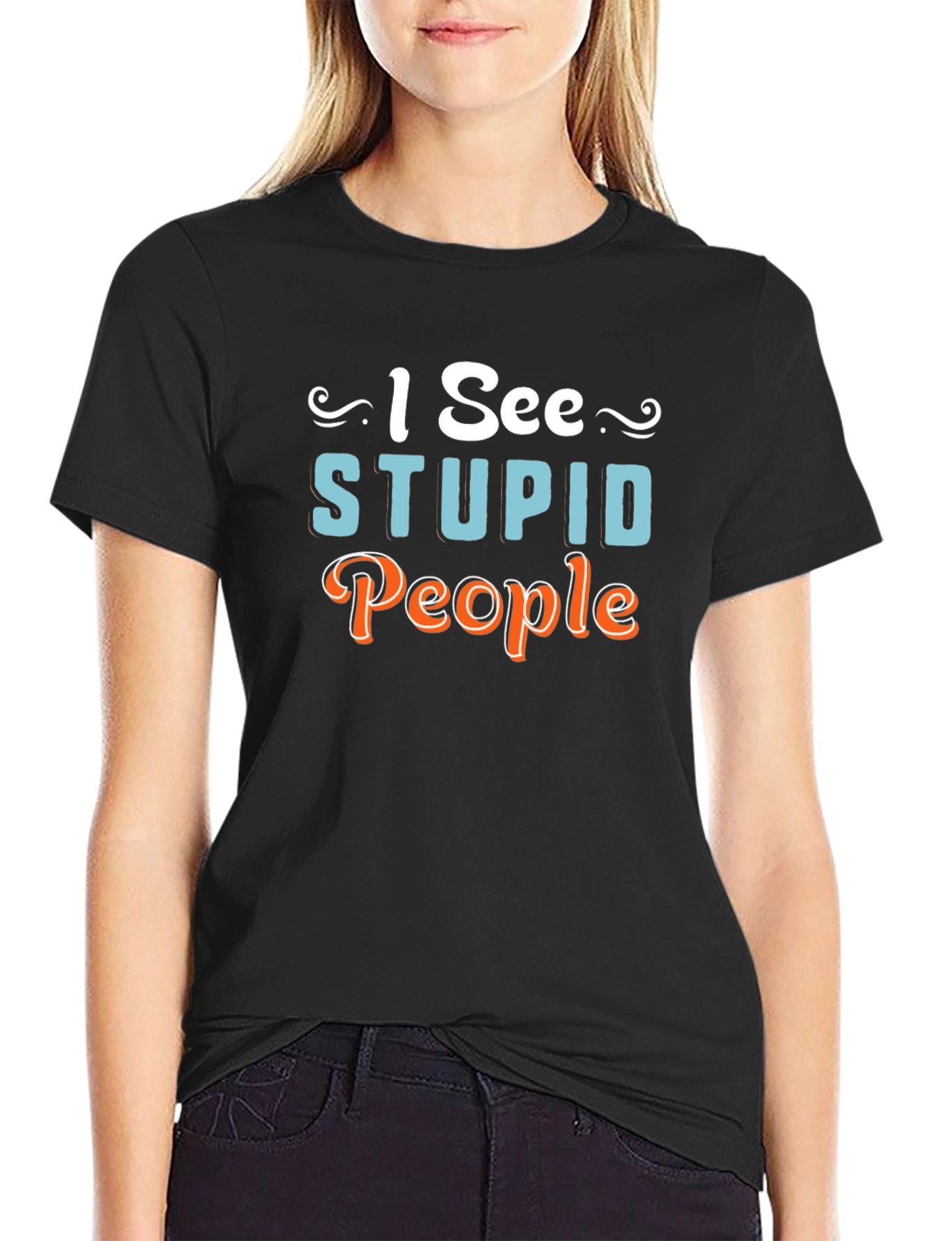 I See Stupid People Graphic Novelty T-Shirt