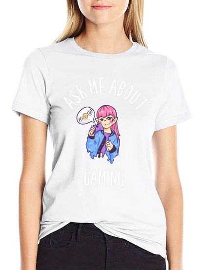 Ask Me About Gaming T-Shirt - Anime Gamer Tee