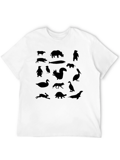 Animal Silhouettes Graphic Tee - Black Unisex Shirt