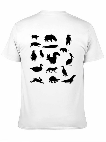 Animal Silhouettes Graphic Tee - Black Unisex Shirt