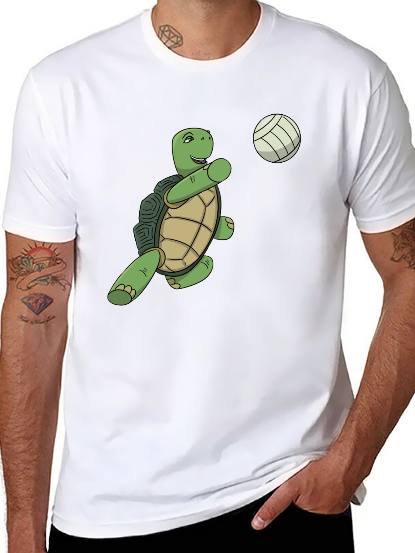 Turtle Playing Volleyball Graphic Tee