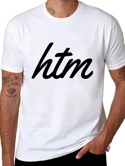 Stylish Black HTM Graphic Tee - Modern Casual Wear