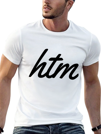 Stylish Black HTM Graphic Tee - Modern Casual Wear