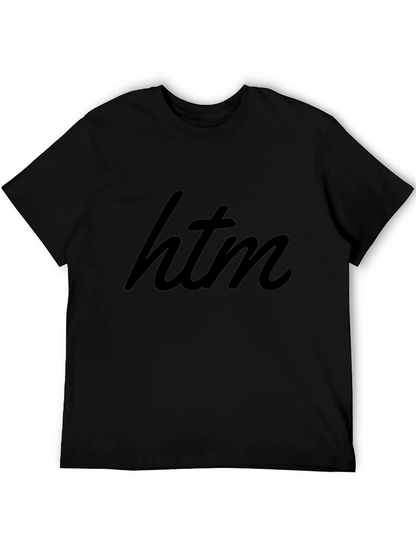 Stylish Black HTM Graphic Tee - Modern Casual Wear