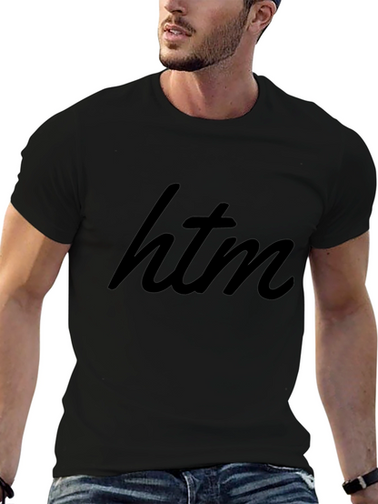 Stylish Black HTM Graphic Tee - Modern Casual Wear