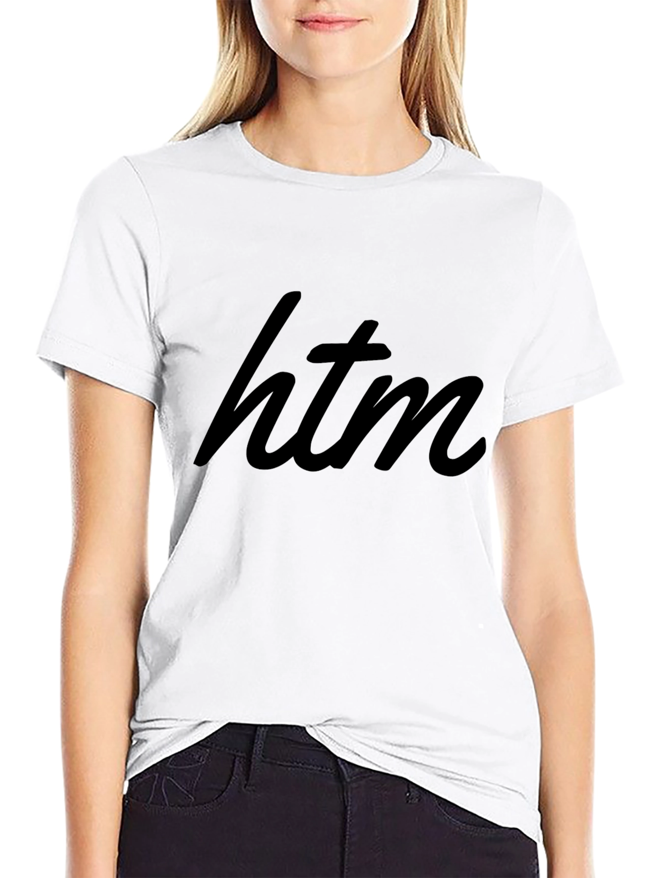 Stylish Black HTM Graphic Tee - Modern Casual Wear