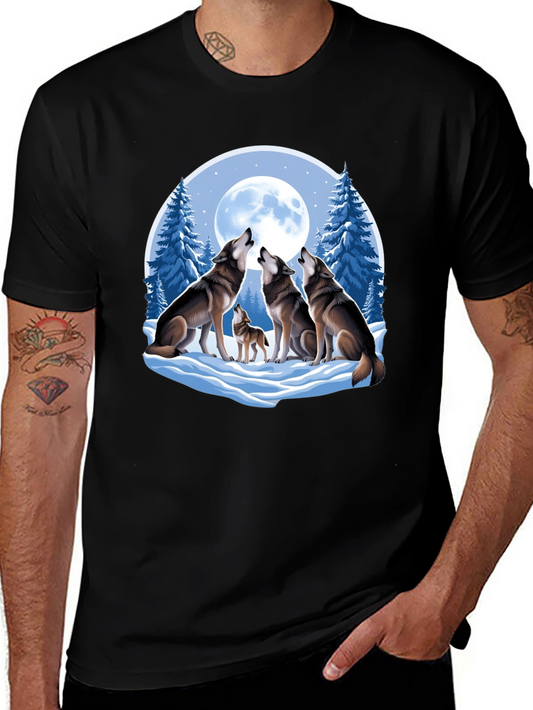 Wolf Pack Moon Graphic Tee - Black