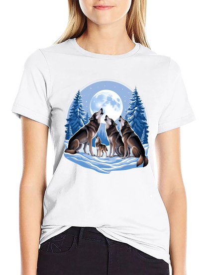 Wolf Pack Moon Graphic Tee - Black