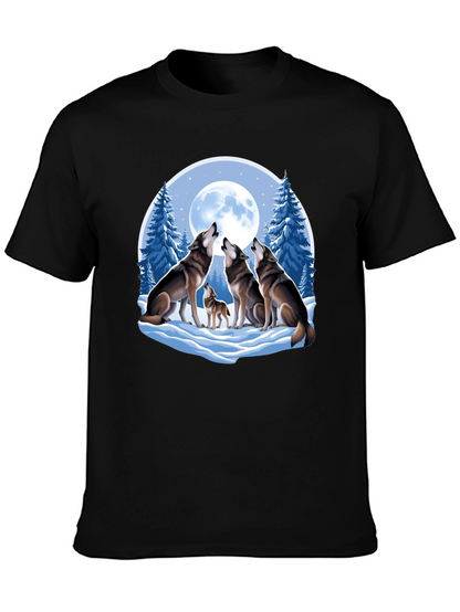 Wolf Pack Moon Graphic Tee - Black