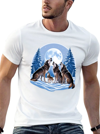 Wolf Pack Moon Graphic Tee - Black