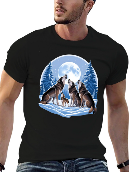 Wolf Pack Moon Graphic Tee - Black